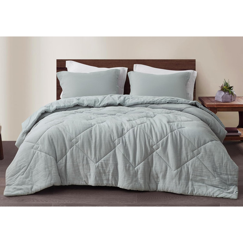 Skye Cotton Gauze Thin Comforter Set, Blue, Twin XL Comforter + 1 Standard Sham