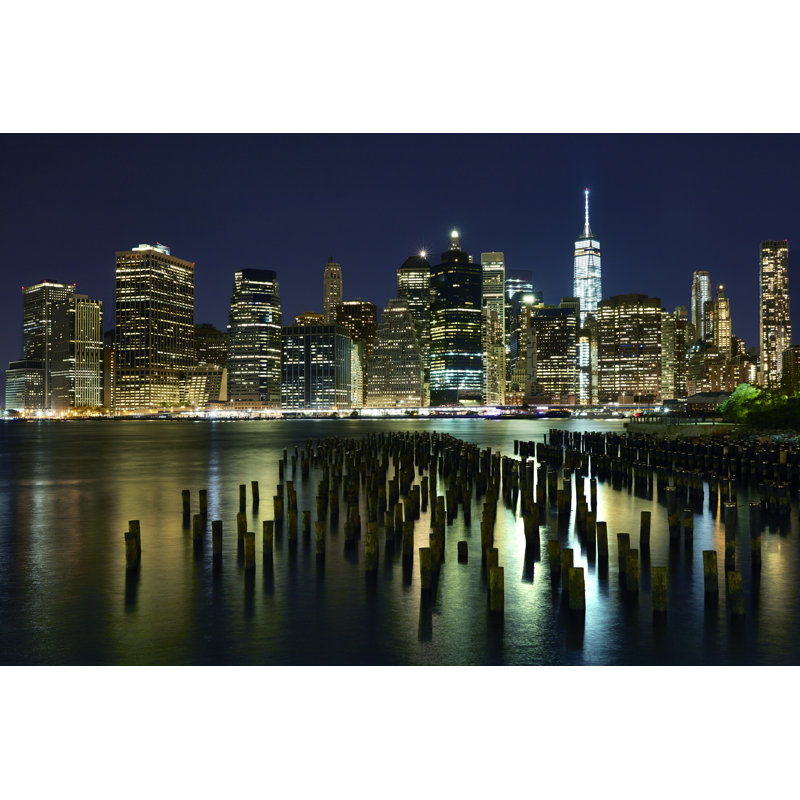 New York At Night VII by James McLoughlin - Wrapped Canvas Print, 81cm H x 122cm W