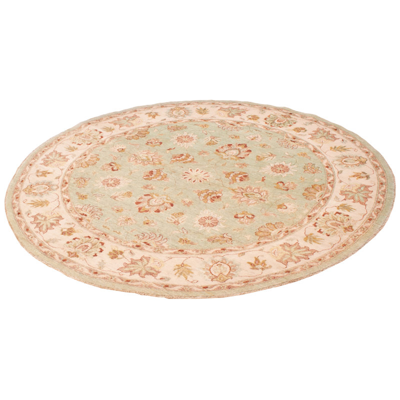 Tapis unique en laine noué à la main 8 pi 1 po x 8 pi 1 po New Age