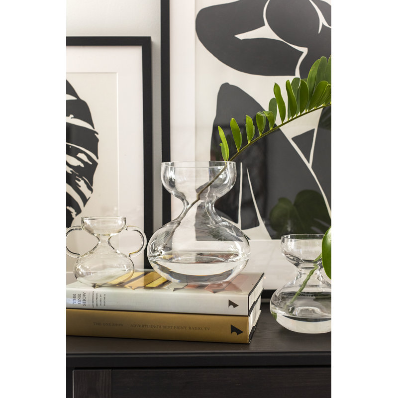 Eske Handmade Glass Table Vase, 8" H x 6.75" W x 6.75" D