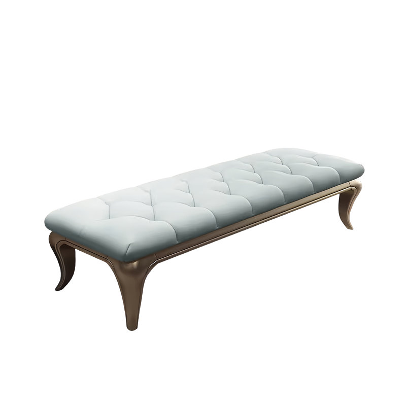 Larner Leather Match Upholstered Bench, Turquoise