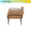 Méridienne moderne en corde 36 po - coussins imperméables beiges + structure en fer - mobilier de patio intérieur / extérieur Boho Chic (ensemble de 2)-1691335880
