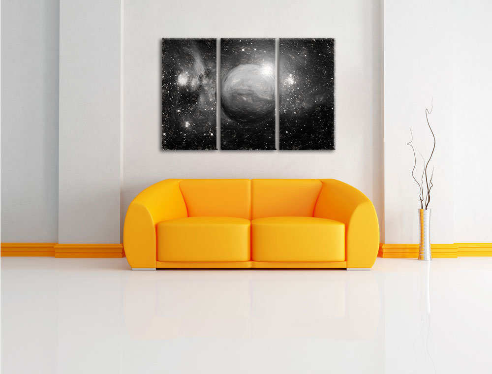 3-tlg. Leinwandbild-Set „Planet Mars im Universum“, Kunstdruck