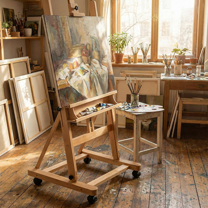Epic Art Group Bestie H-Frame Studio Easel 70" to 96"H, Solid Birch