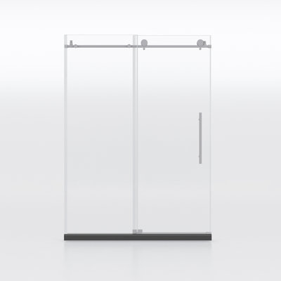 Porte de douche 60 po x 76 po, verre trempé 5/16 po, nickel brossé, porte de salle de bain de 60 po de largeur x 76 po de hauteur, verre transparent, option croissance élégante