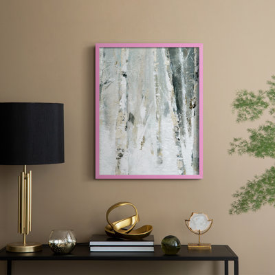 «Snowy Birch II», reproduction encadrée - bois massif