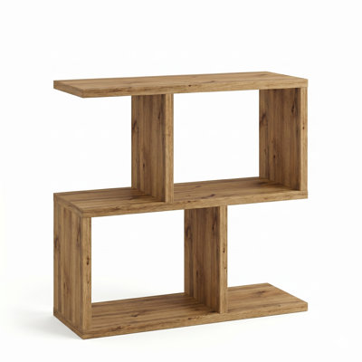 60cm Wide Stepped Side Table with Open Storage Shelves