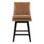 Tabouret de bar et de comptoir pivotant en cuir véritable Zahara Neri (ensemble de 2)-125879513