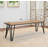 Aryven Industrial Wood Dining Bench, Rustic Dark Pine Finish