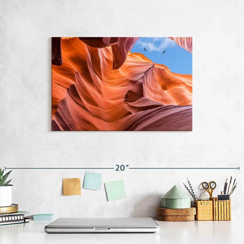 Vue du ciel d'Alvord Antelope Canyon, H 8 po x l 12 po