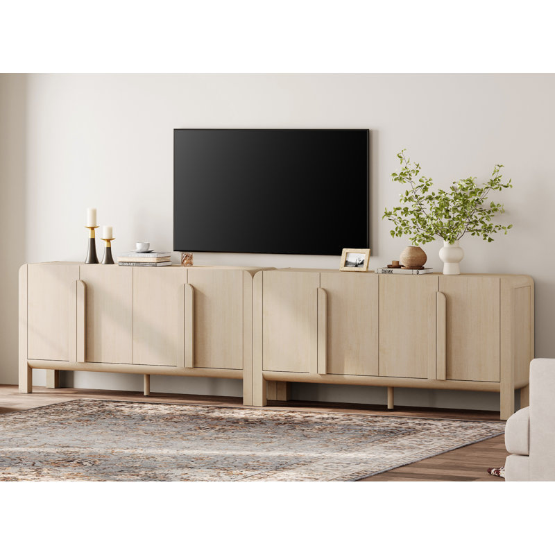 Adora Modern TV Stand For Tvs Up To 120 Inch, 2 In 1 Wood Entertainment Center TV Console With Doors And Adjustable Shelves For Living Room,Bedroom