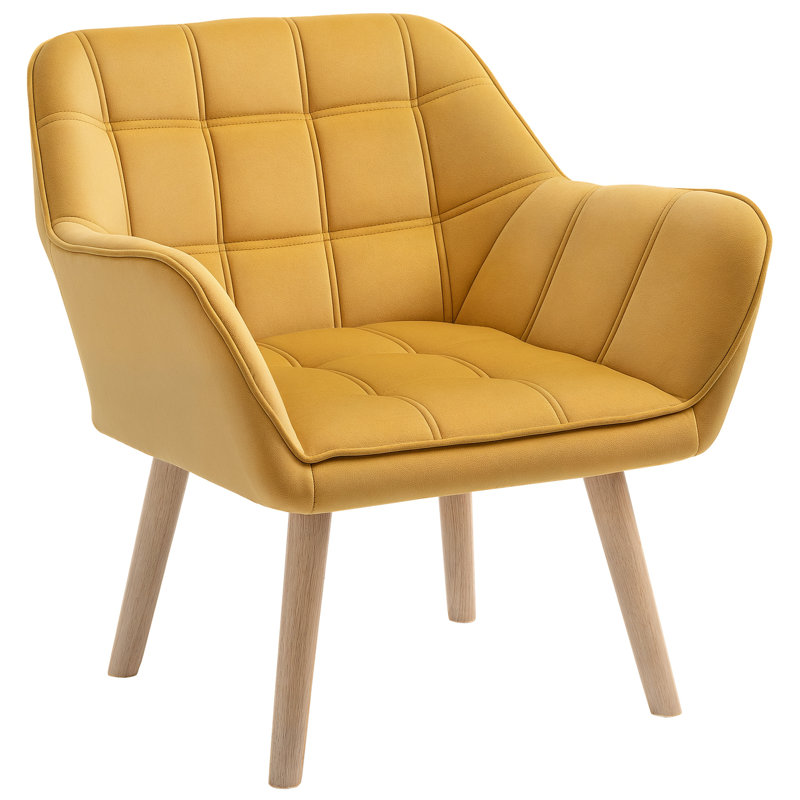 Willesden Velvet Armchair, Yellow