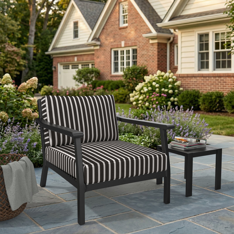 Sunbrella® Outdoor Deep Seating Louge Chair Cushion, 26" W x 30" D, Shore Classic