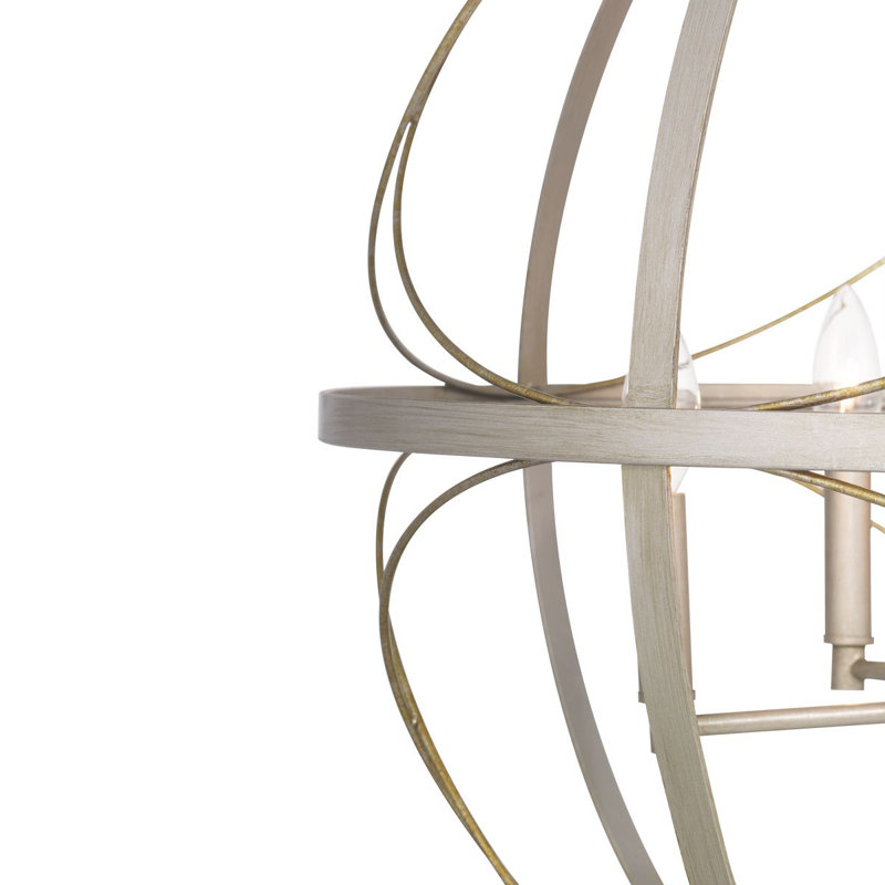 Stacy 3 - Light Dimmable Globe Chandelier, Silver Ridge