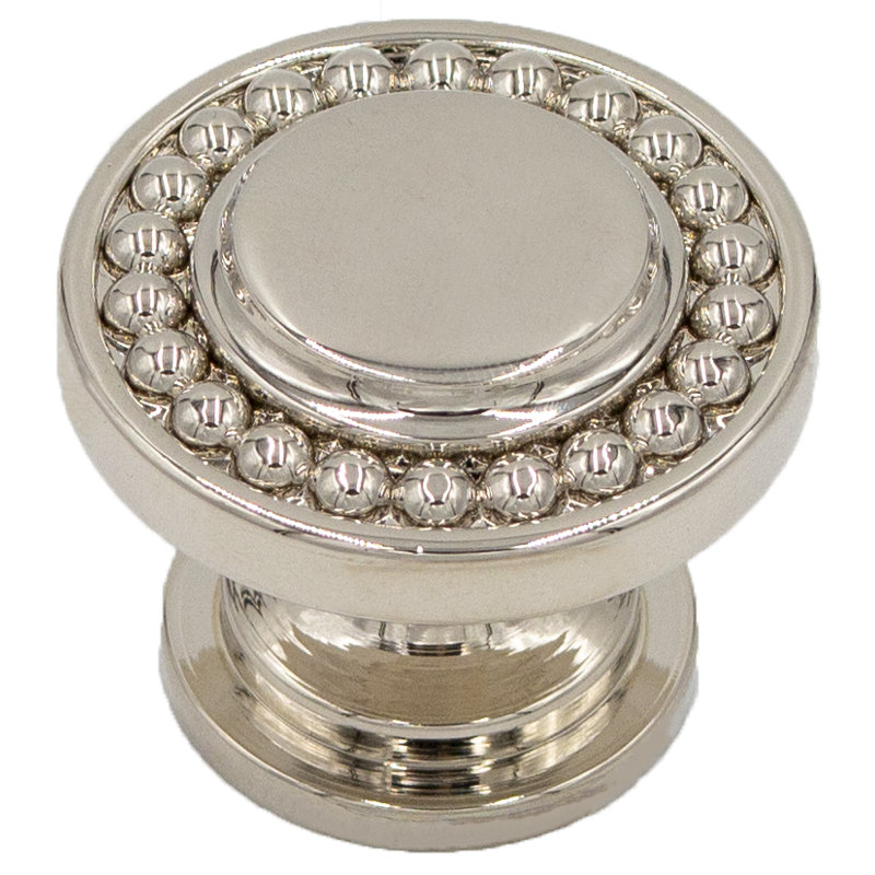 Perlina Mushroom Knob, Polished Nickel