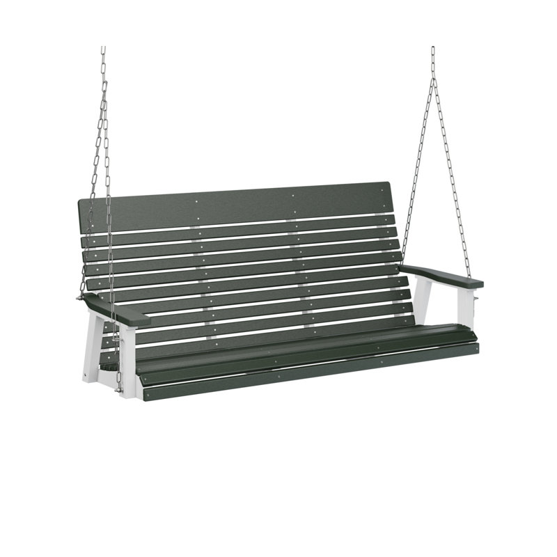Berlin Gardens Casual Back Double Swing with Stainless Steel Chains, Red/White, 64"