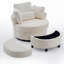 Swivel Armchair with Footstool-262025172