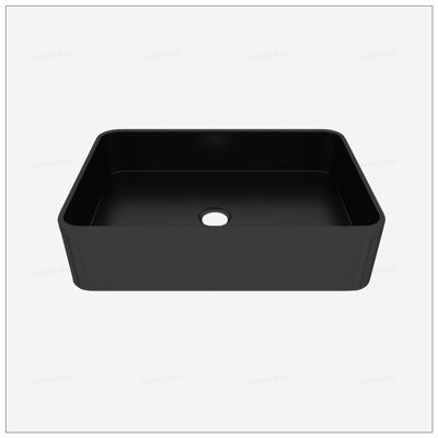 Évier en céramique noir brillant avec surface durable résistante aux égratignures pour une cuisine et une salle de bain élégantes
