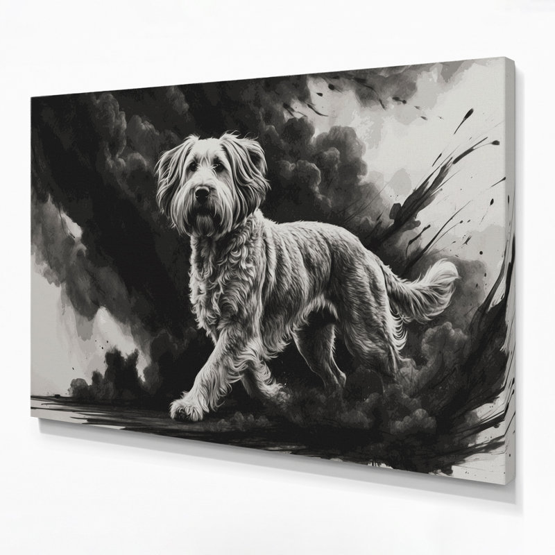 «Dogs Briard Gray», art mural sur toile, H 20 po x l 24 po