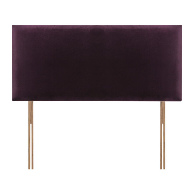 Bedford Upholstered Headboard, Double (4'6), Plum, Velvet