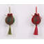 Jingle Bells And Tassels Christmas Ball Ornaments - 2.75" - Set Of 4 - Green And Red