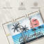 «Tropical Beach Retro California Sign», ensemble de 3 impressions sur toile par Retro Revival-93058038