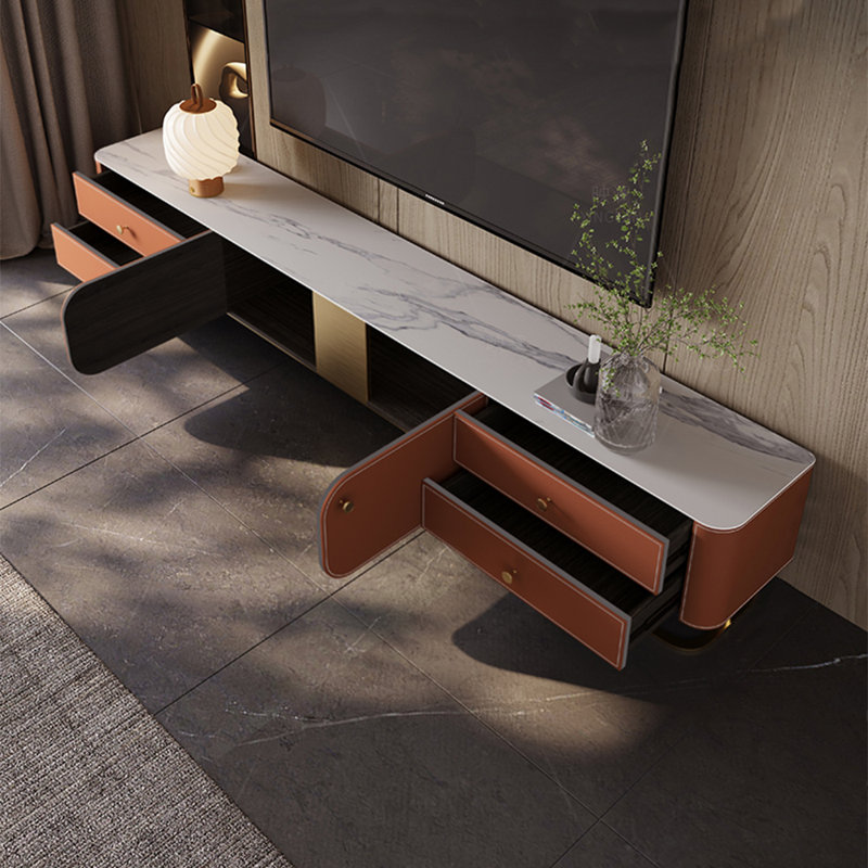 Meuble télé moderne et luxueux, Orange, 78.74"
