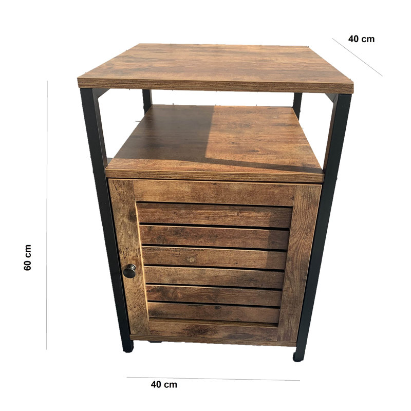 Halia 40cm W Iron Bedside Table