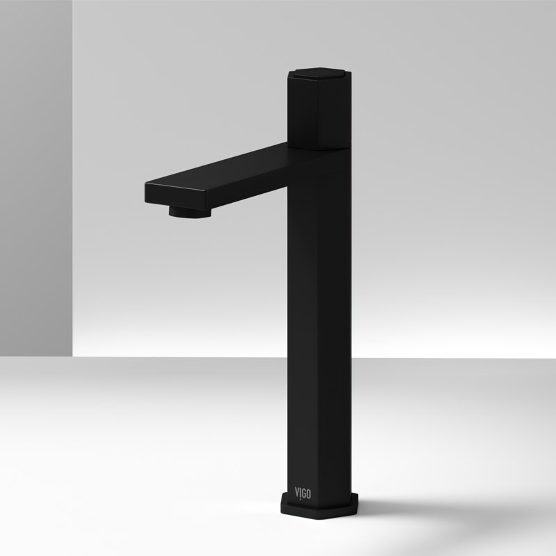 Nova 10" H Single Handle Vessel Sink Bathroom Faucet, Matte Black