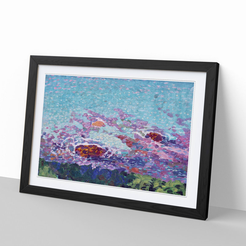 Ocean Coast by Maurice Denis - Picture Frame Painting, 48cm H x 65cm W x 2cm D, Black Framed