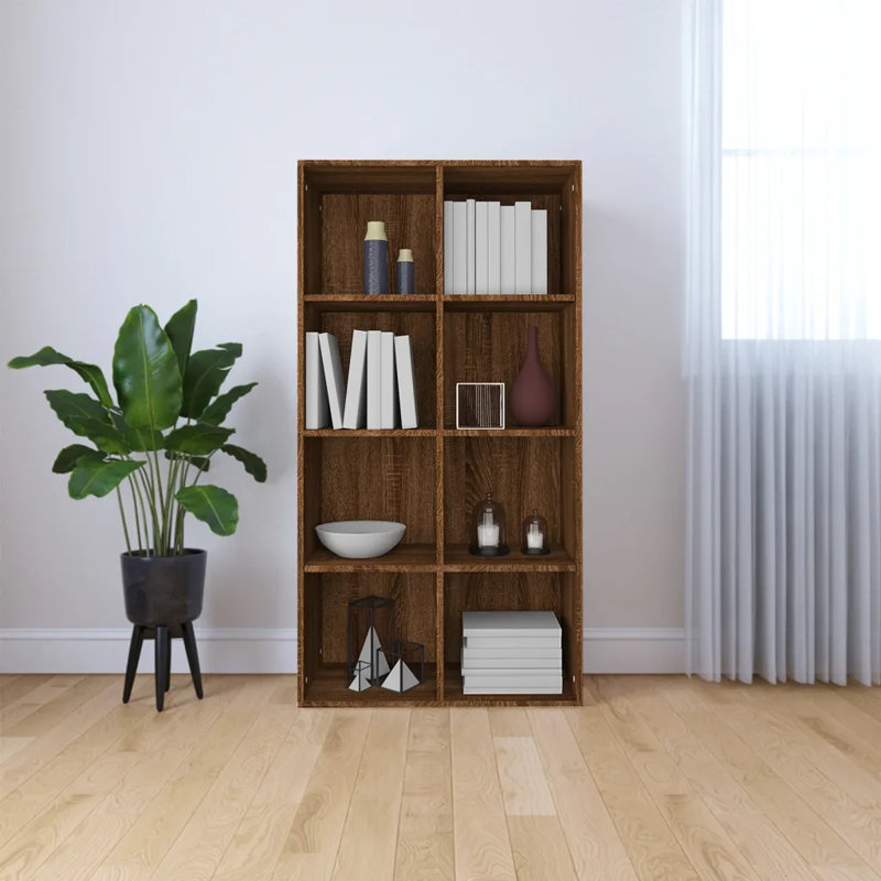 Abelia Bookcase, Brown Oak, (3 Shelves) 114cmH x 36cmW x 30cmD