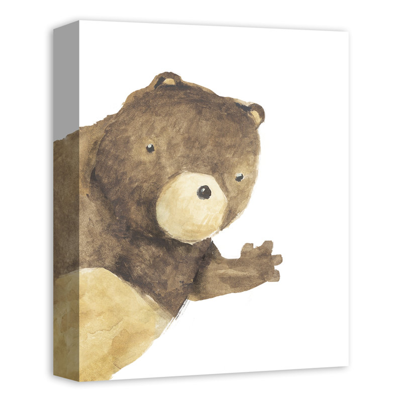Hello Bear Waving Canvas Print, 14" H x 11" W