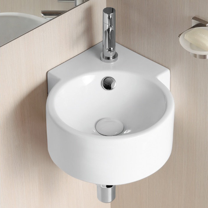 Caracalla Ceramica II 12.01 " Ceramic Circular Bathroom Sink and Overflow Hole