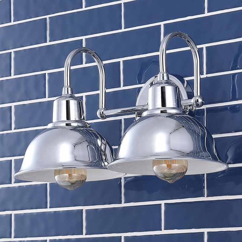  Palombo Farmhouse Industrial Iron LED Vanity, Chrome, 2