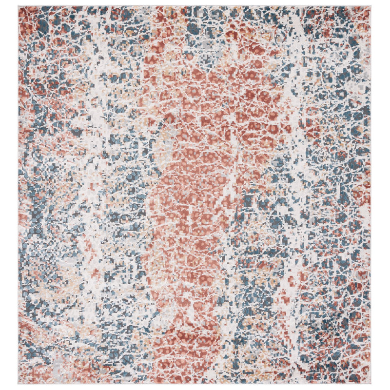 Elieser Performance Abstract Rug, Square 6'7"
