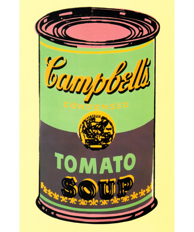 Campbell's Soup Canette, 1950 (vert et mauve), H 40 po x l 27 po