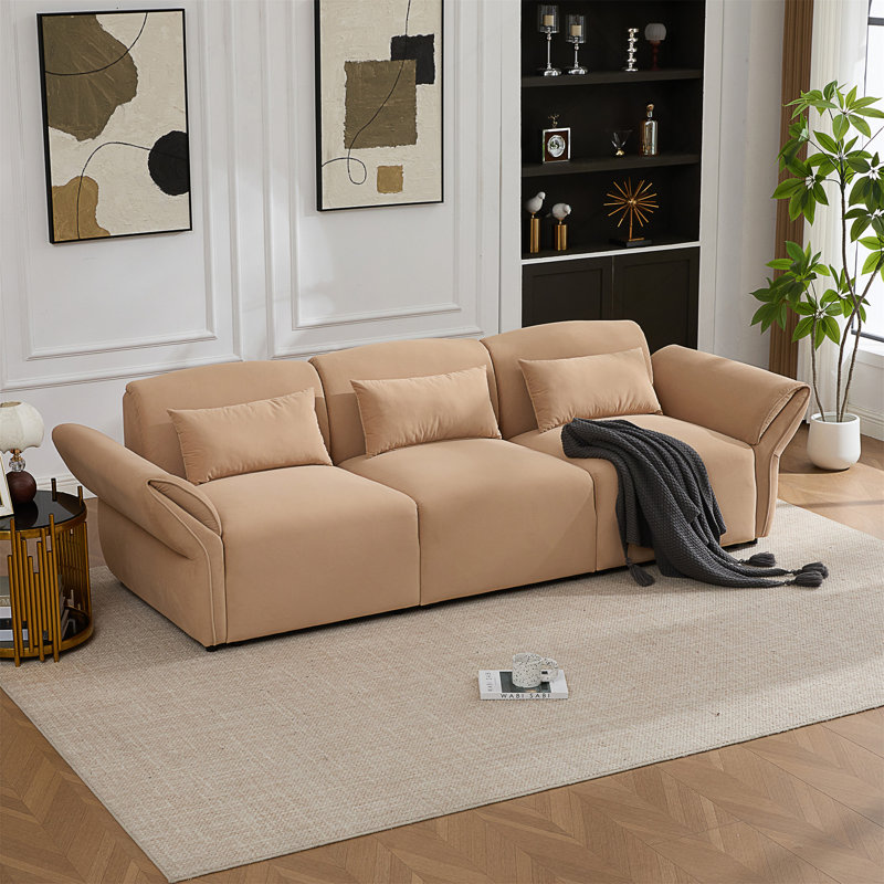 Canapé vintage 3 places infonuagique avec siège profond et design adapté aux animaux de compagnie
