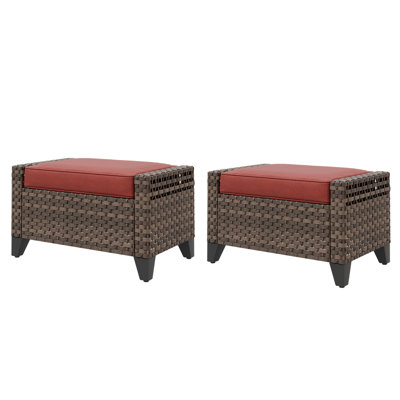 Upholstered Outdoor Ottoman with Sunbrella® Cushion