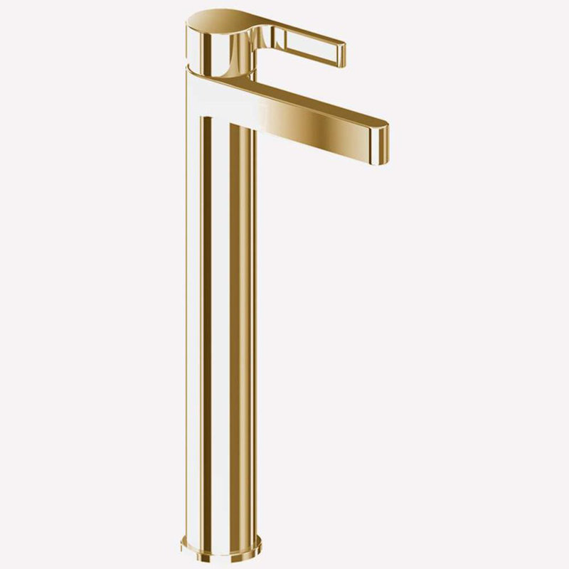 Do Re Mi Vessel Sink Bathroom Faucet with Drain Assembly, Polished Gold