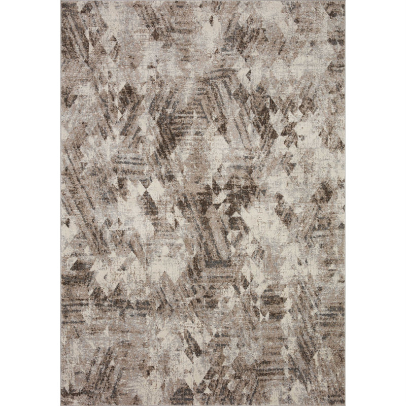Berengarius Brown/Gray Area Rug, Rectangle 6'7" x 9'2"