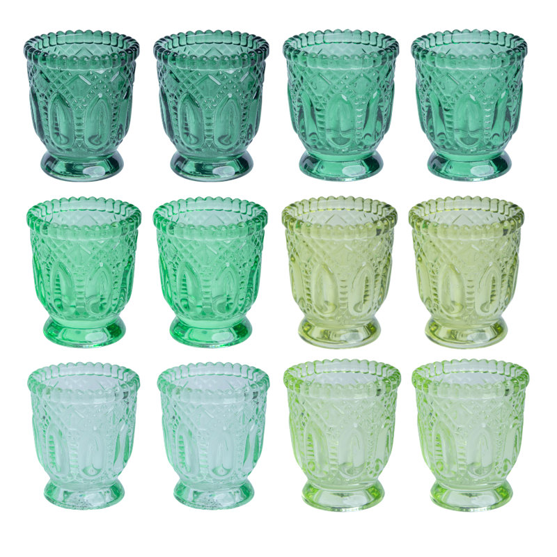 3'' H Glass Votive Holder, Green