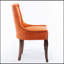 Ensemble de 2 chaises de salle à manger confortables en tissu épaissi avec pieds en bois massif et garniture cloutée en bronze-901676405