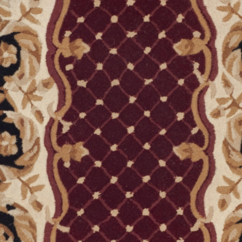 Naples Burgundy and Black Hand-Tufted Wool Rug