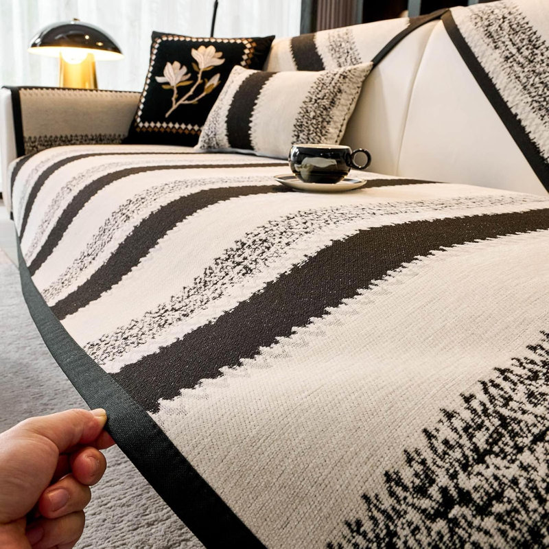 Housse de coussin en chenille, Café, H 35 po x l 82 po