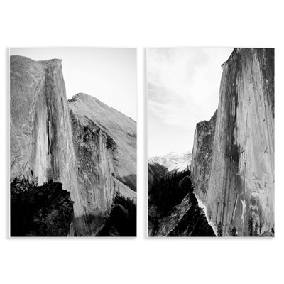 Monochrome Yosemite Cliffs 2pc Wall Plaque Set, design by Gemma Bardot