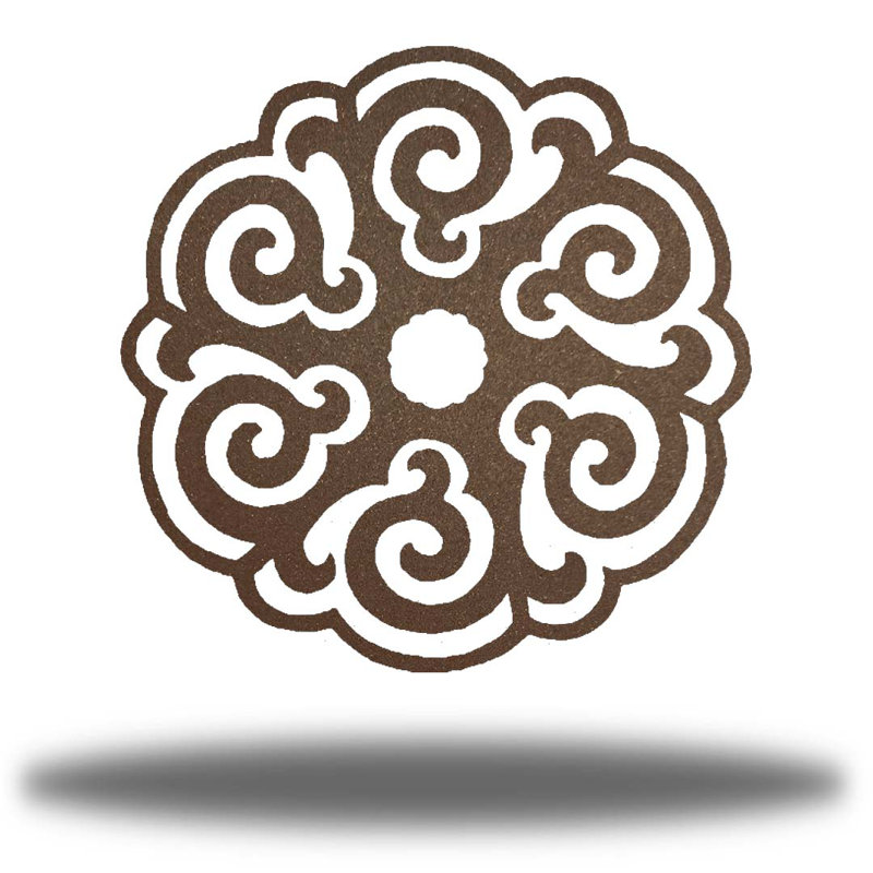 Décoration murale en métal Power Mandala, H 18 po x l 18 po x P 0,06 po, Rouille