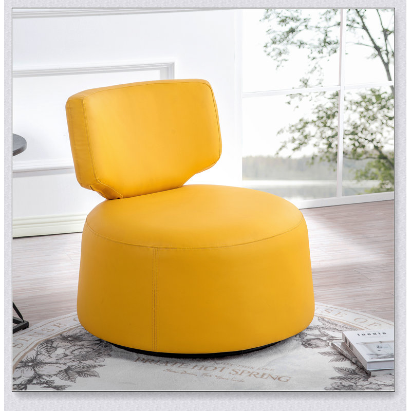 Fauteuil pivotant de 29 po de largeur, Similicuir jaune
