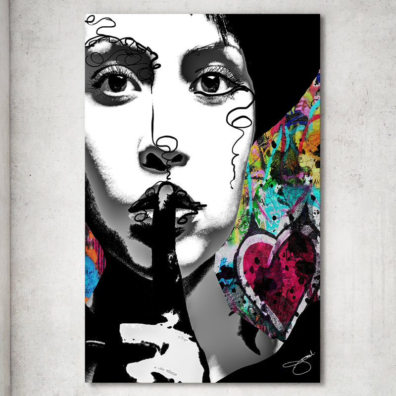 «Shhhh» Jodi, impression sur toile, H 48 po x l 28 po x P 1,5 po, Toile tendue