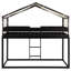 Lit simple superposé au-dessus de bois avec tente, finition, construction solide, maisonnette amusante pour une maison solide, option de rangement supplémentaire-36730792