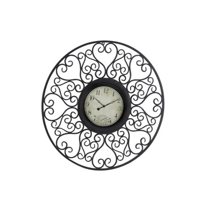 Horloge murale surdimensionnée 33 po en métal rustique Cybulski